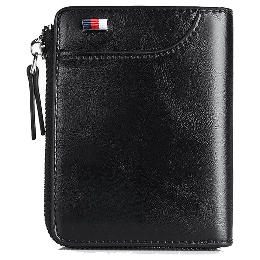 Men’s RFID Blocking Wallet with Zipper Multi Credit Card Holder Khaki + Brown + Black - Coldesk