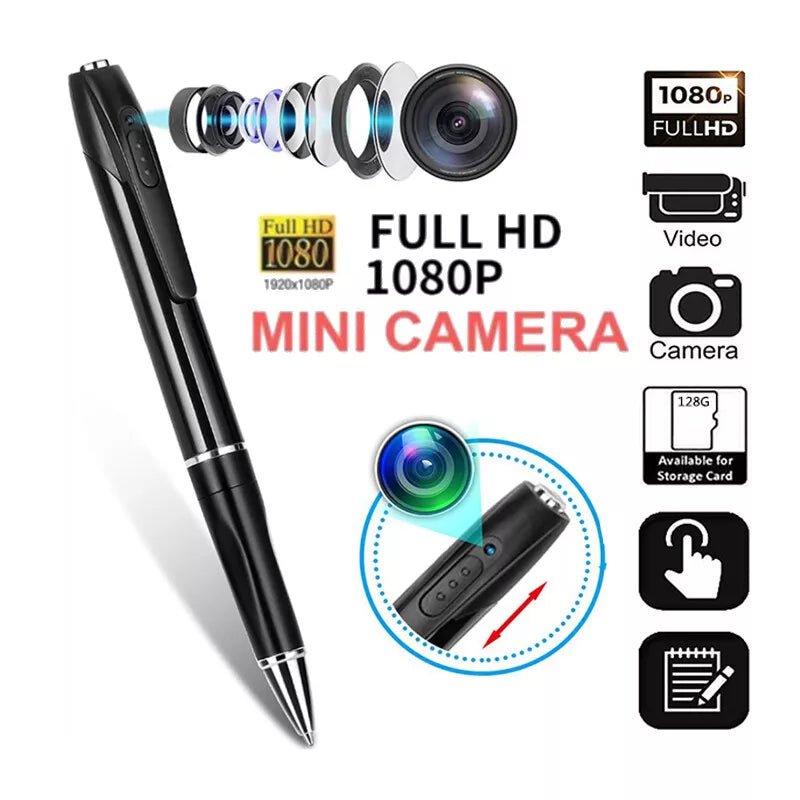 Mini Camera Pen Pocket Digital Voice Video Recorder for Business Conference 1080P Wearable Body Micro Cam Security Cameras - Coldesk