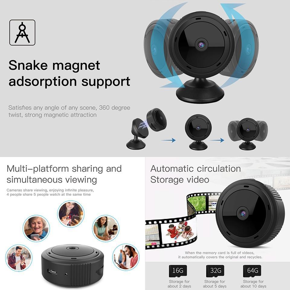 Mini WiFi Camera 1080P HD IR Night Vision Home Security Camera Baby Monitor - Coldesk