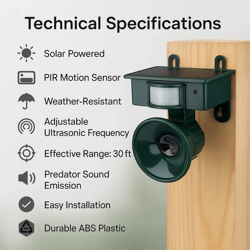 Motion Sensor Bird Deterrent for Crows: Ideal Pigeon Repeller with Sound Scarer - Coldesk