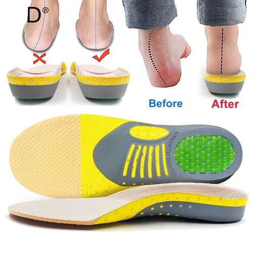 Orthotic Gel Insoles for Flat Feet & Plantar Fasciitis – 2 Piece - Coldesk