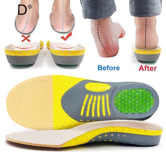 Orthotic Gel Insoles for Flat Feet & Plantar Fasciitis – 2 Piece - Coldesk