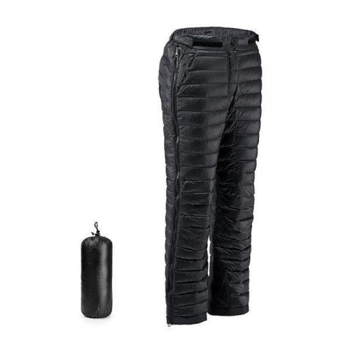 Outdoor Thermal Goose Down Pants Zipper Camping Hiking Skiing Trousers - Coldesk