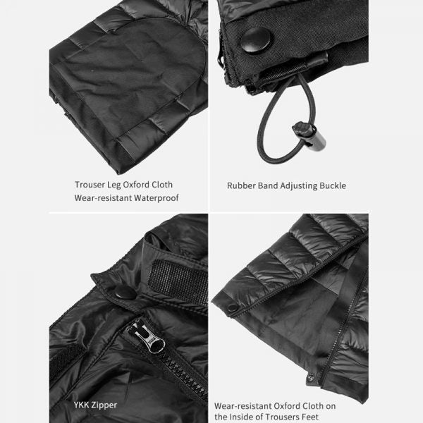 Outdoor Thermal Goose Down Pants Zipper Camping Hiking Skiing Trousers - Coldesk