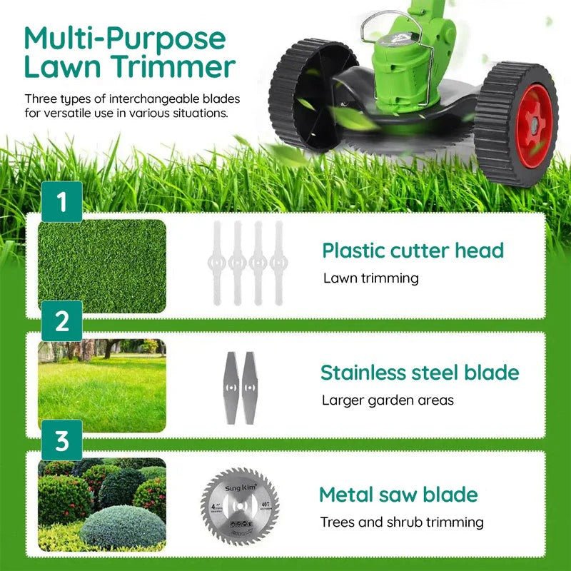 Powerful Electric Battery Operated Cordless Grass Trimmer - Coldesk