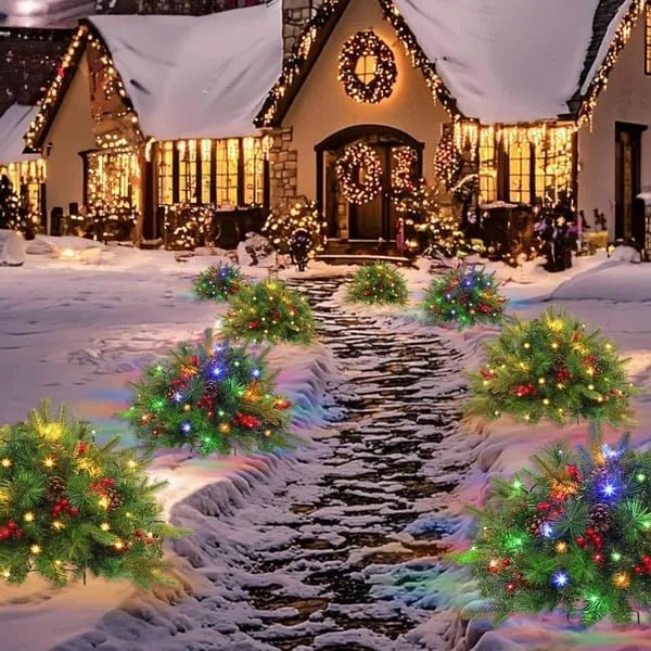 Pre-lit Artificial Christmas Tree Feel Real Urn Filler - Coldesk