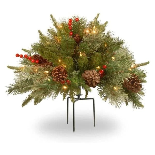 Pre-lit Artificial Christmas Tree Feel Real Urn Filler - Coldesk