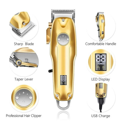 Professional Hair Clippers for men gold Set | Gold Hair Clippers Cordless - Coldesk