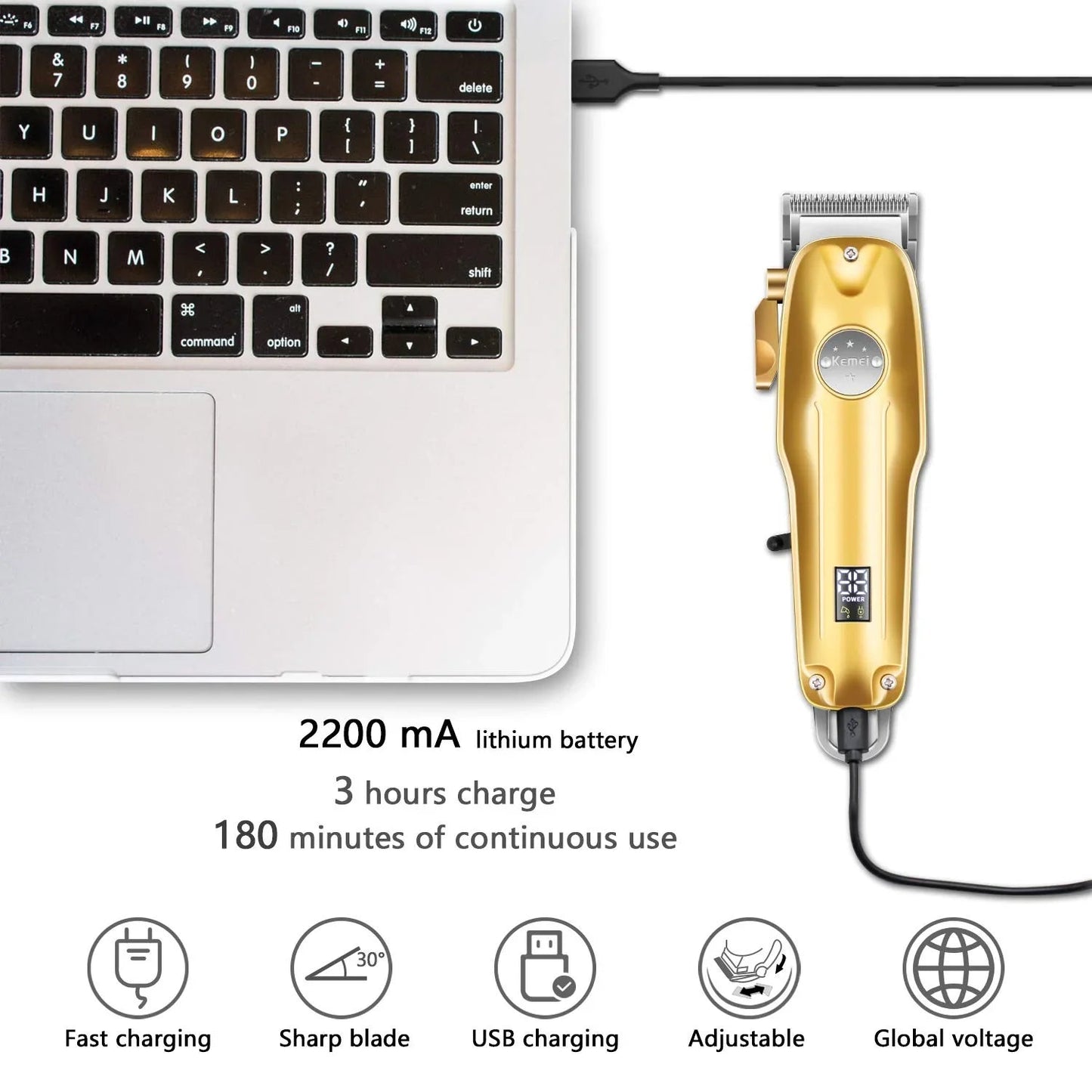 Professional Hair Clippers for men gold Set | Gold Hair Clippers Cordless - Coldesk