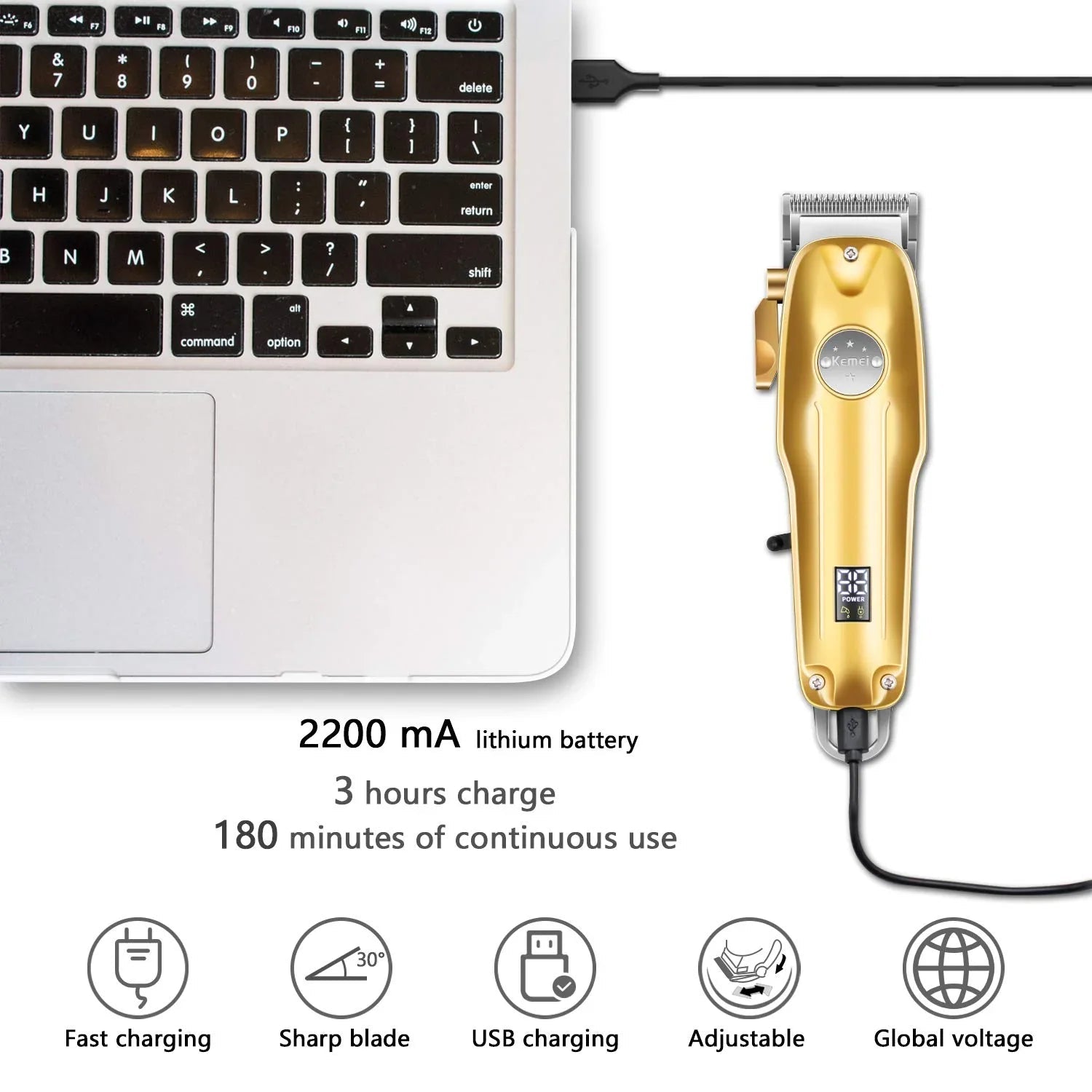 Professional Hair Clippers for men gold Set | Gold Hair Clippers Cordless - Coldesk