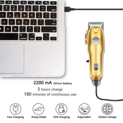 Professional Hair Clippers for men gold Set | Gold Hair Clippers Cordless - Coldesk