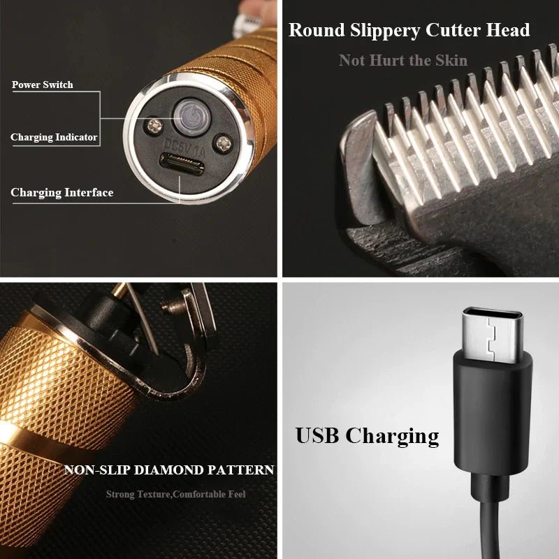 Professional Hair Clippers for men gold Set | Gold Hair Clippers Cordless - Coldesk