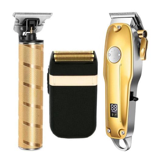 Professional Hair Clippers for men gold Set | Gold Hair Clippers Cordless - Coldesk