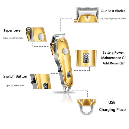 Professional Hair Clippers for men gold Set | Gold Hair Clippers Cordless - Coldesk