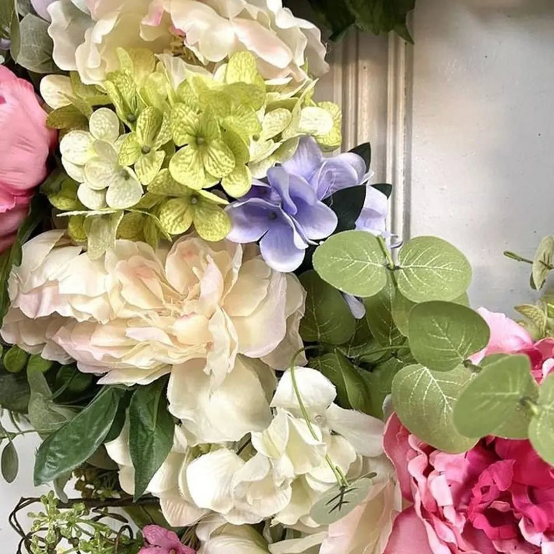 Rainbow Hydrangea Artificial Wreath - Coldesk