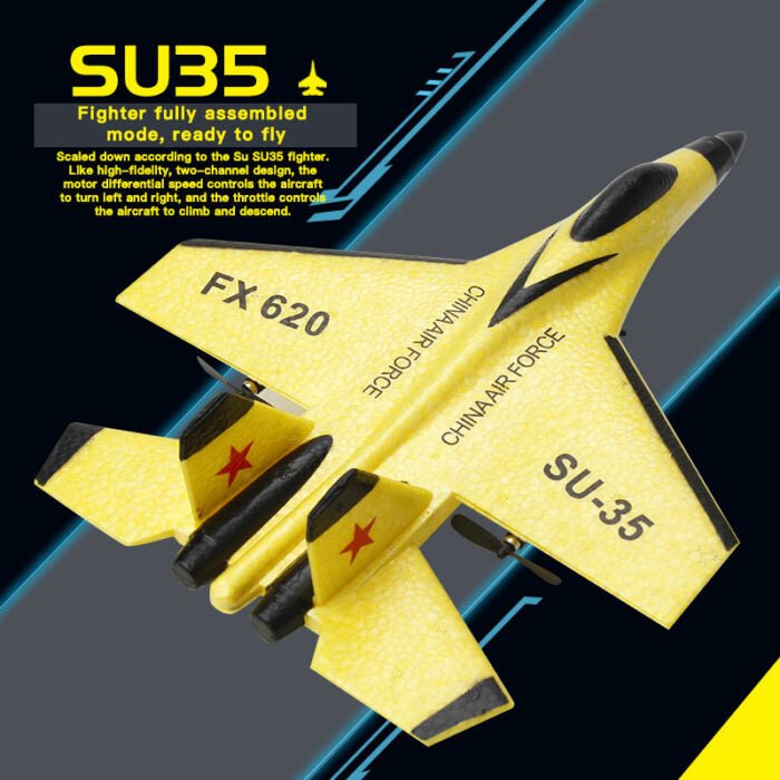 RC Plane SU35 2.4G With LED Lights Aircraft Remote Control Flying Model Glider Airplane SU57 - Coldesk