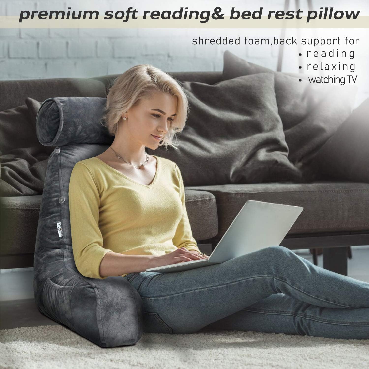 Reading Bed Pillow with Arms - Coldesk
