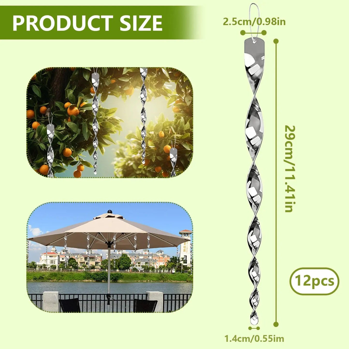 Reflective Bird Deterrent Spiral Rod - Coldesk