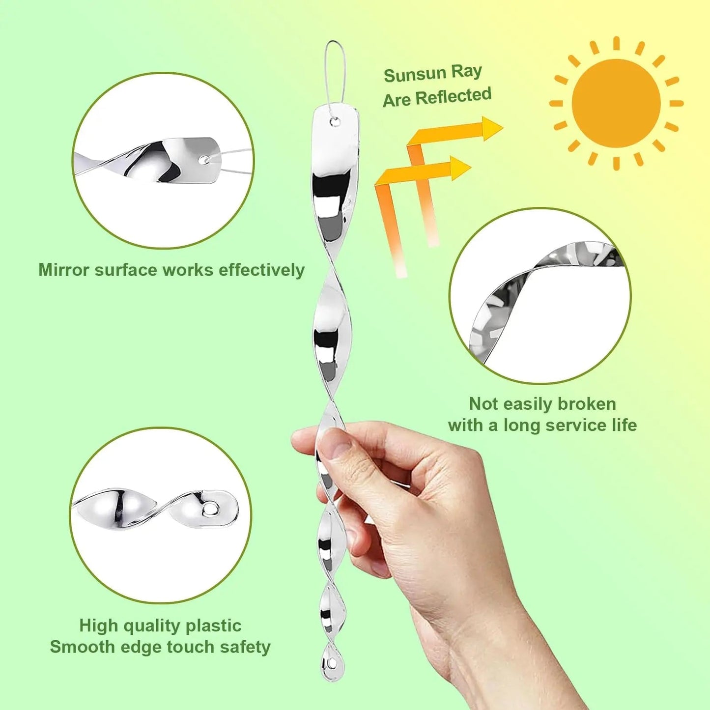 Reflective Bird Deterrent Spiral Rod - Coldesk