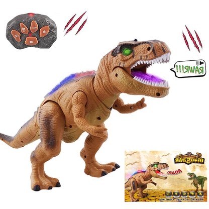 Remote Control T-Rex Dinosaur With LED Light Up, Walking & Roaring Realistic Dinosaur Toys - Coldesk