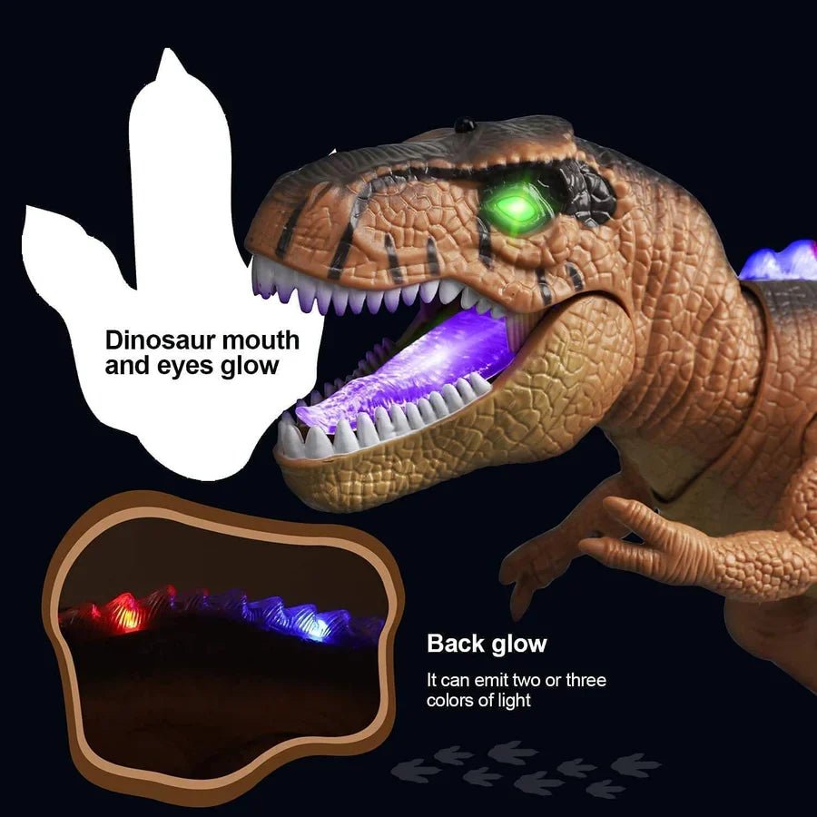 Remote Control T-Rex Dinosaur With LED Light Up, Walking & Roaring Realistic Dinosaur Toys - Coldesk