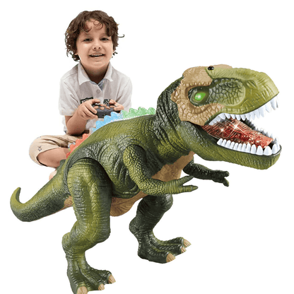 Remote Control T-Rex Dinosaur With LED Light Up, Walking & Roaring Realistic Dinosaur Toys - Coldesk