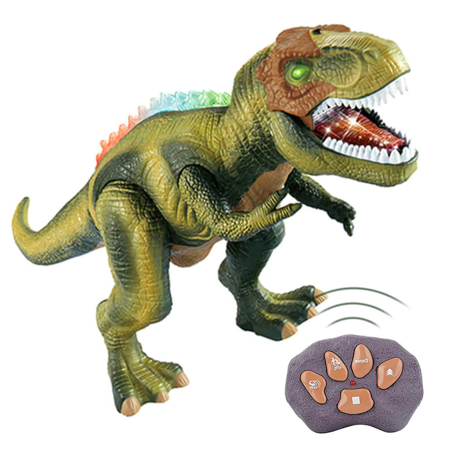 Remote Control T-Rex Dinosaur With LED Light Up, Walking & Roaring Realistic Dinosaur Toys - Coldesk
