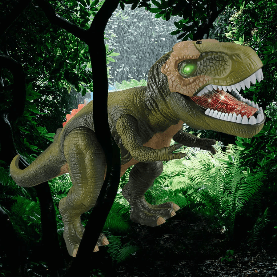 Remote Control T-Rex Dinosaur With LED Light Up, Walking & Roaring Realistic Dinosaur Toys - Coldesk