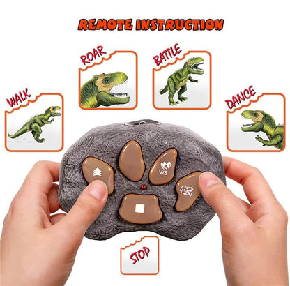 Remote Control T-Rex Dinosaur With LED Light Up, Walking & Roaring Realistic Dinosaur Toys - Coldesk