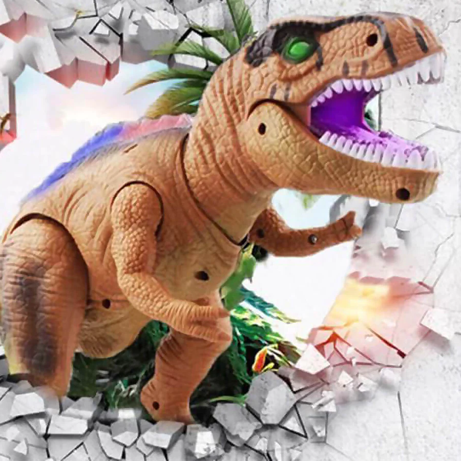 Remote Control T-Rex Dinosaur With LED Light Up, Walking & Roaring Realistic Dinosaur Toys - Coldesk