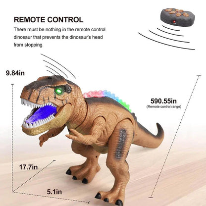 Remote Control T-Rex Dinosaur With LED Light Up, Walking & Roaring Realistic Dinosaur Toys - Coldesk
