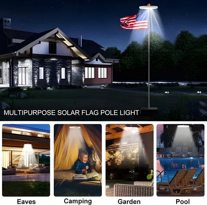 Solar Powered Flagpole Lights - All Night Long Last Flag Pole Lights - LED - Coldesk