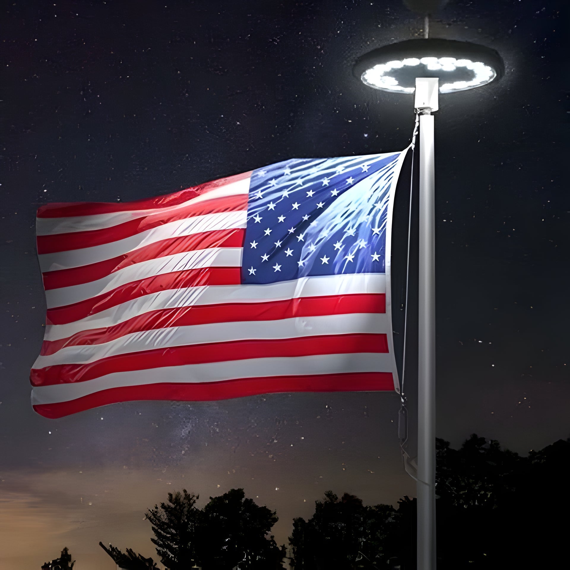Solar Powered Flagpole Lights - All Night Long Last Flag Pole Lights - LED - Coldesk