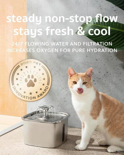 Stainless Steel Cat Water Fountain - Coldesk