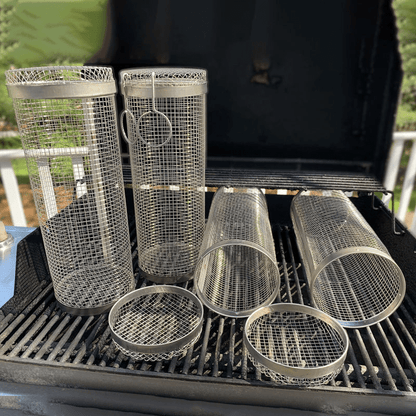 Stainless Steel Rolling BBQ Grill Basket - Coldesk