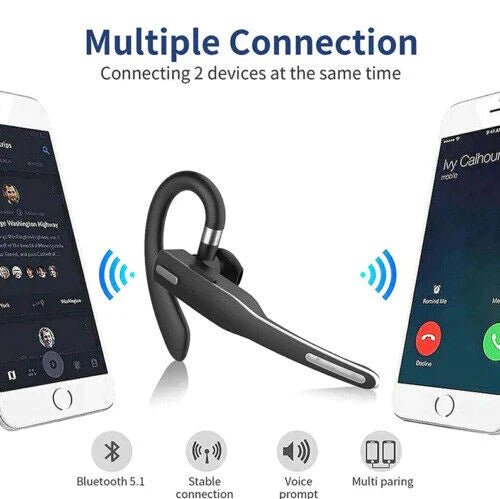 Trucker Dual Mic Wireless Bluetooth 5.1 Noise Cancelling Headset/Earpiece - Coldesk