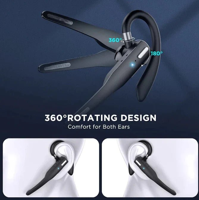 Trucker Dual Mic Wireless Bluetooth 5.1 Noise Cancelling Headset/Earpiece - Coldesk