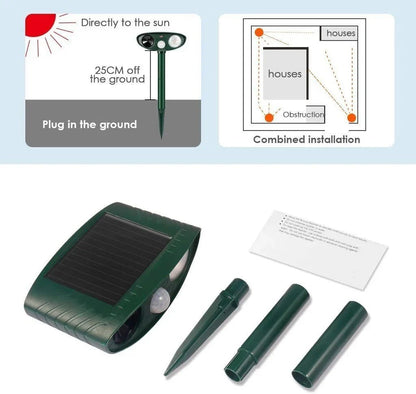 Ultrasonic Chipmunk Repeller - Solar Powered - Get Rid of Chipmunks in 48 Hours - Coldesk