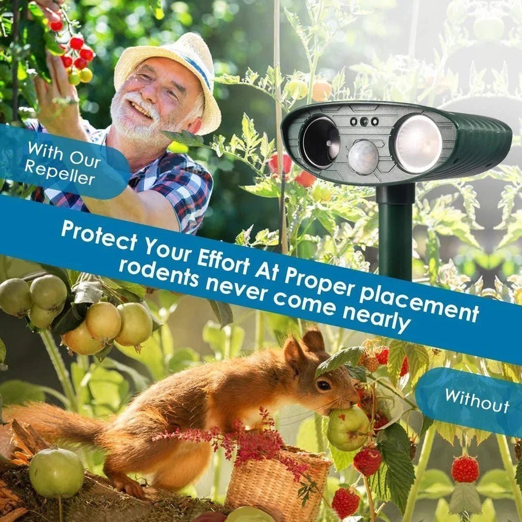 Ultrasonic Chipmunk Repeller - Solar Powered - Get Rid of Chipmunks in 48 Hours - Coldesk