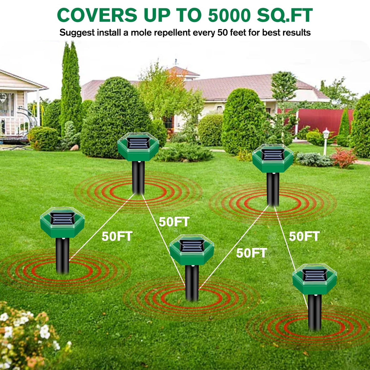 Ultrasonic Mole Repellent 4-Pack - Coldesk