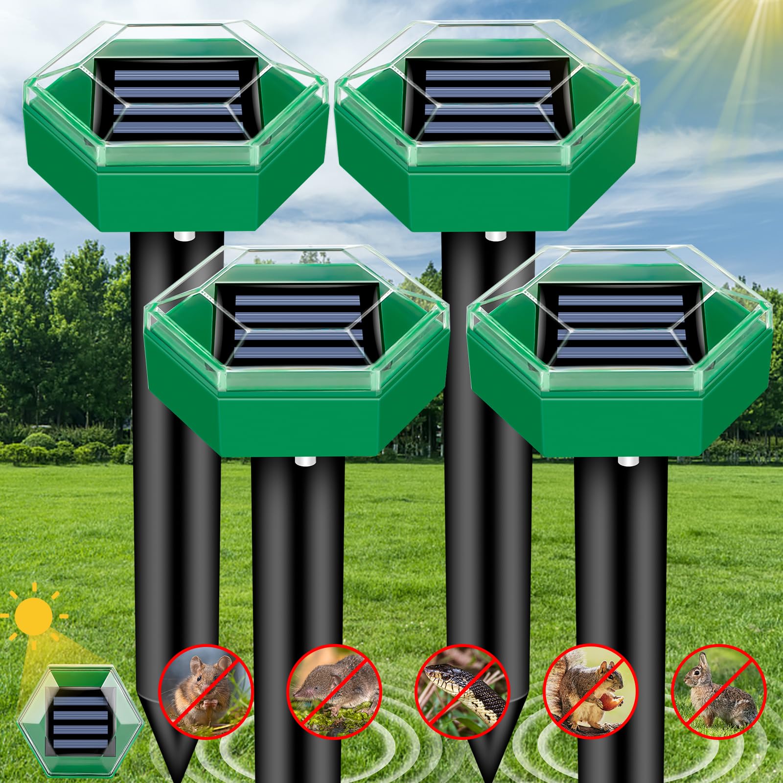 Ultrasonic Mole Repellent 4-Pack - Coldesk