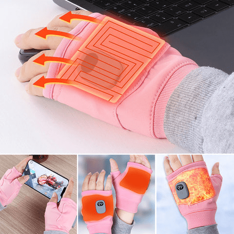 USB Rechargeable Heated Fingerless Gloves - Coldesk