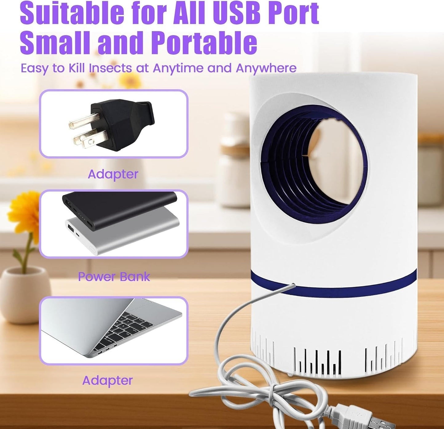 UV Light Insect Trap - Indoor/Outdoor Mosquito Fly Killer - Coldesk