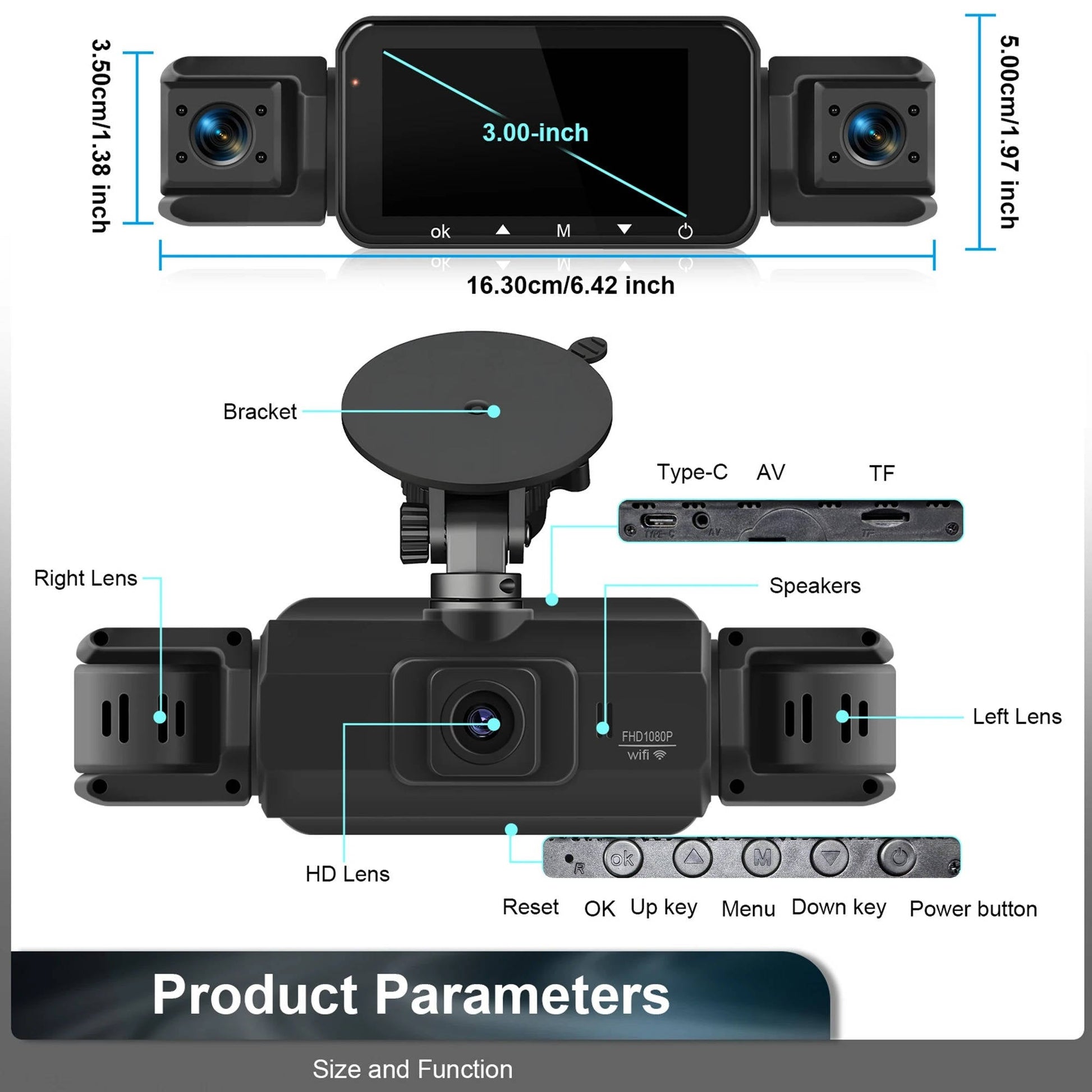 Wireless Car Dash Cam Front And Rear With Night Vision - Coldesk