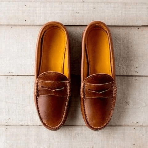 Women Vintage Slip On Loafers Low Heel PU Leather Loafers - Coldesk
