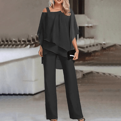 Women's Two-Piece Set| Elegant two-piece set with cold shoulder - Coldesk