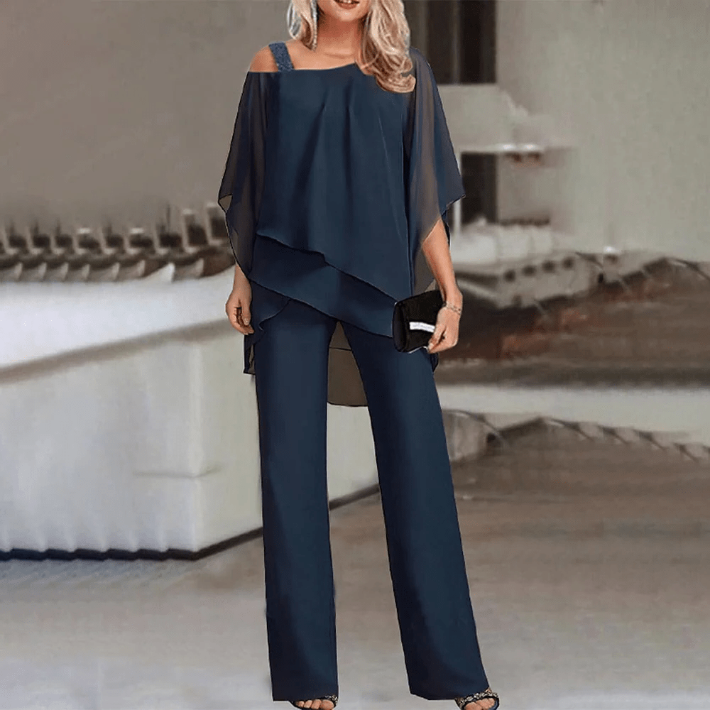 Women's Two-Piece Set| Elegant two-piece set with cold shoulder - Coldesk