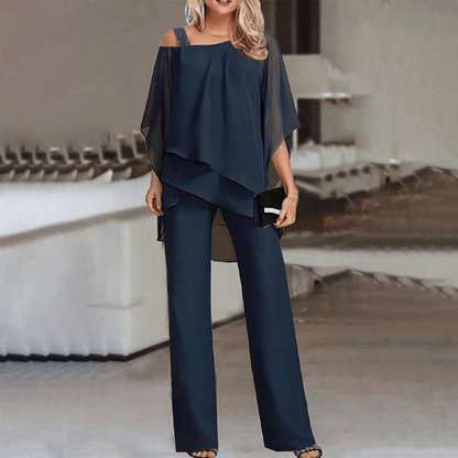 Women's Two-Piece Set| Elegant two-piece set with cold shoulder - Coldesk
