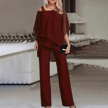 Women's Two-Piece Set| Elegant two-piece set with cold shoulder - Coldesk