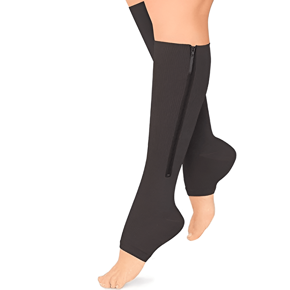 Zippered Compression Socks Support Stockings 20-30 mmHg - Coldesk